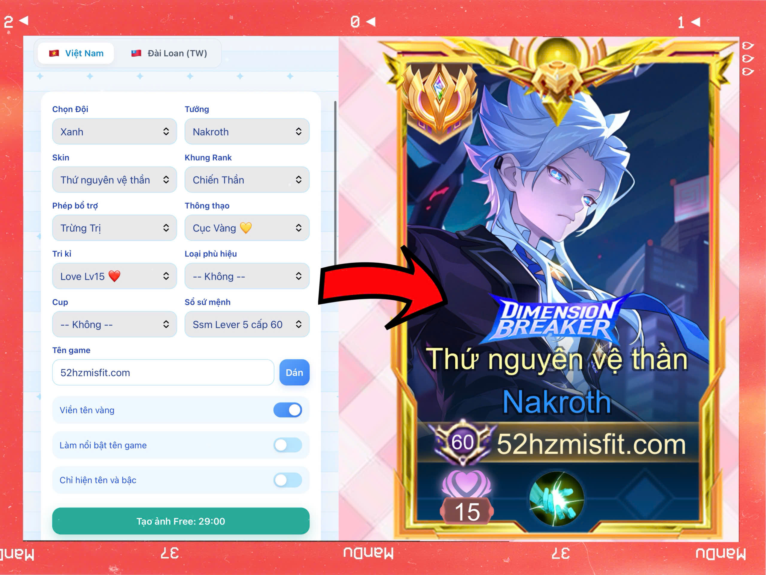Tạo Khung Load Trận