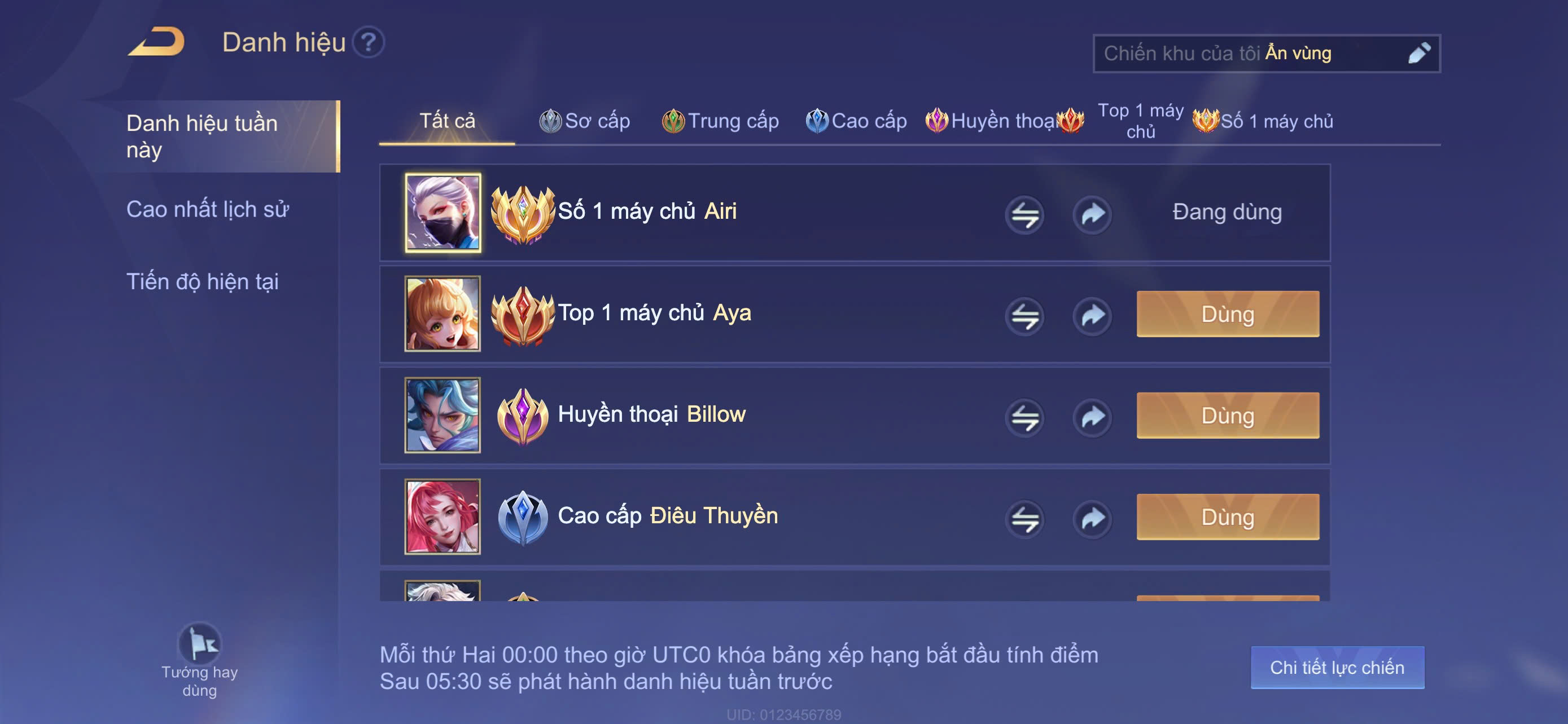Tạo Danh hiệu Tuần